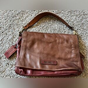 PIKOLINOS Two-Tone Leather Tote in Brown and Burgundy
